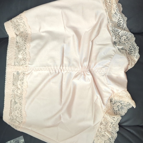 3-Rhonda Shear Lace Trim High-Waisted Panties - White, Lavender, Pink Large - Picture 6 of 7